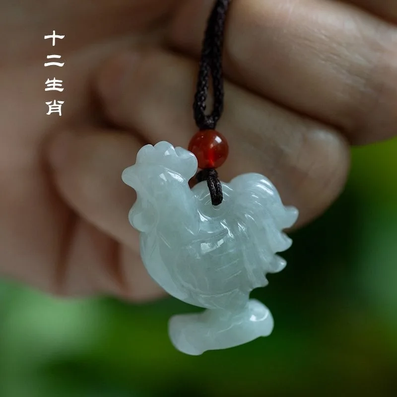 Women'S Fashion Jewellery - Naturalny szmaragd chiński trójwymiarowy zodiak naszyjnik