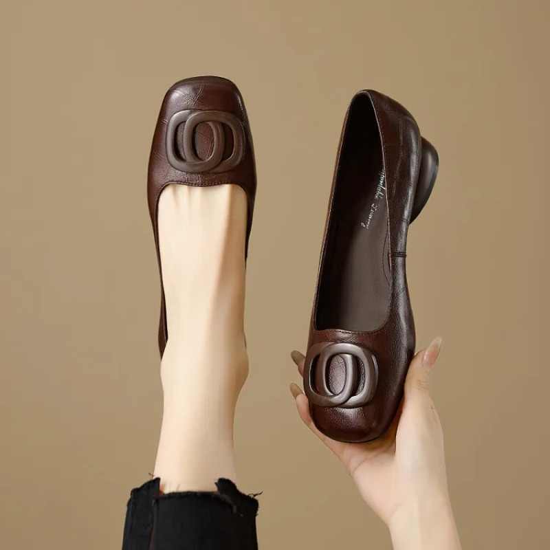 Women'S Fashion Shoes - Francuskie czółenka damskie, skórzane buty dla