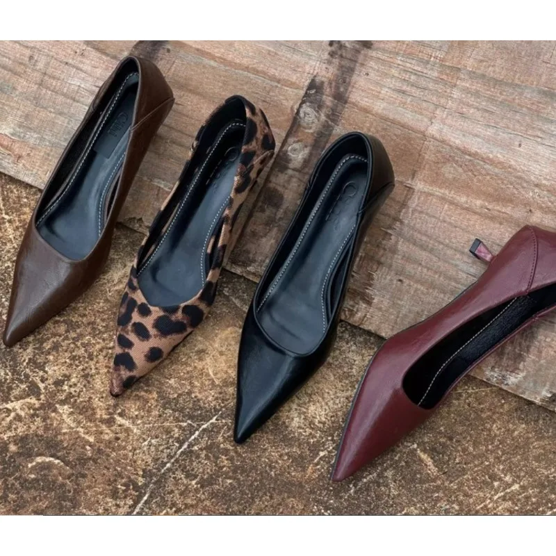 Women'S Fashion Shoes - 2024 Kobiety Seksowne Wysokie Obcasy Burgundy