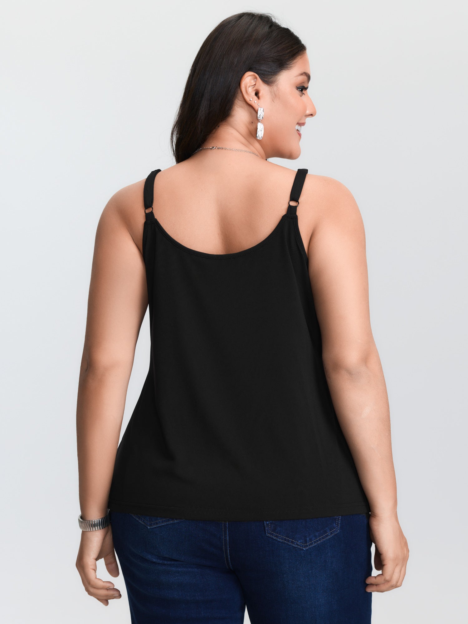 Czarna, dzianinowa koszulka na – Lace Trim Cami recenzja i cena