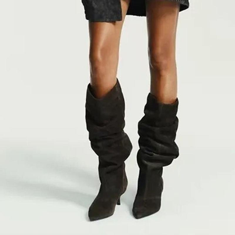 Liyke Runway Modne Plisowane Z – Women'S Fashion Knee High Boots recenzja i cena